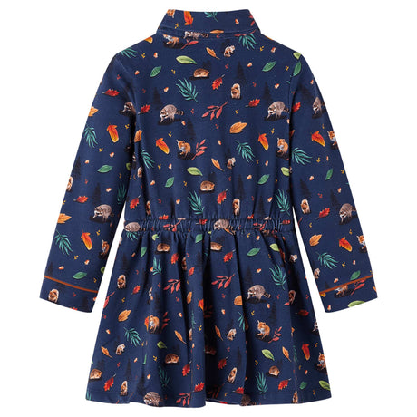 VidaXL Kinderkleid mit langen Ärmeln 92 Marineblau