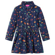 VidaXL Kinderkleid mit langen Ärmeln 104 Marineblau
