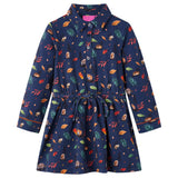 VidaXL Kinderkleid mit langen Ärmeln 104 Marineblau