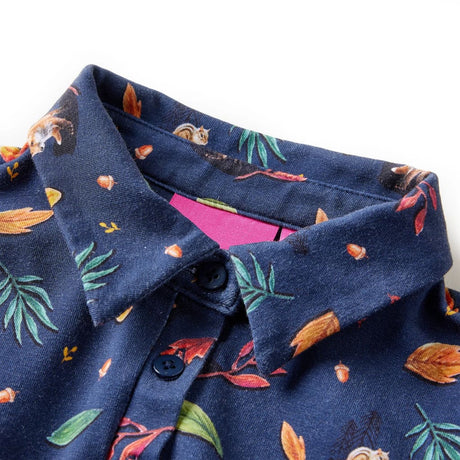 VidaXL Kinderkleid mit langen Ärmeln 104 Marineblau