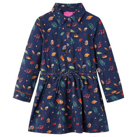 VidaXL Kinderkleid mit langen Ärmeln 140 Marineblau