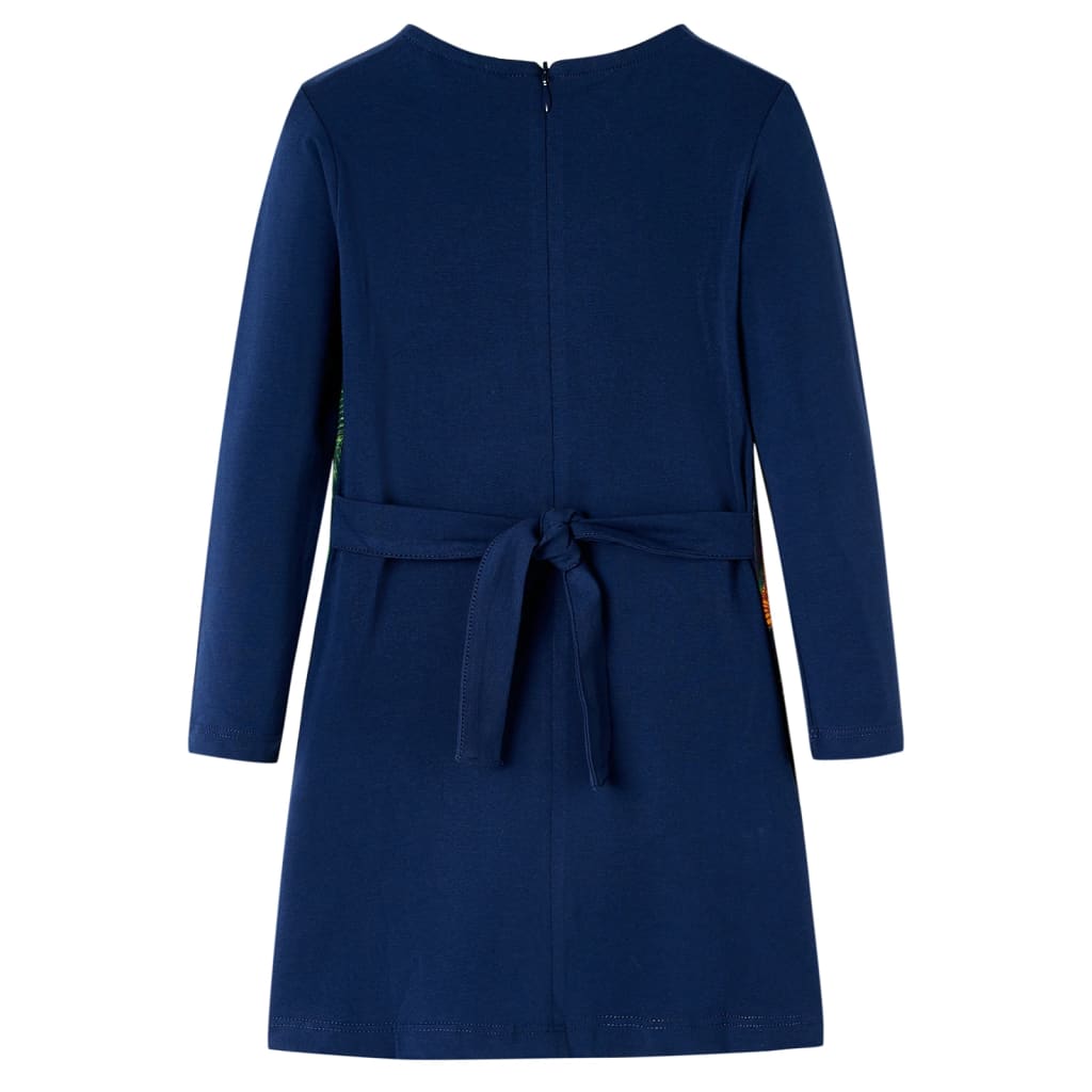 VidaXL Kinderkleid mit langen Ärmeln 92 Marineblau