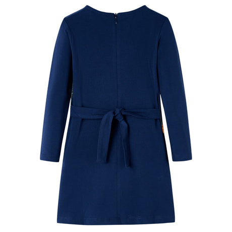 VidaXL Kinderkleid mit langen Ärmeln 116 Marineblau