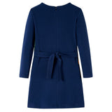 VidaXL Kinderkleid mit langen Ärmeln 128 Marineblau