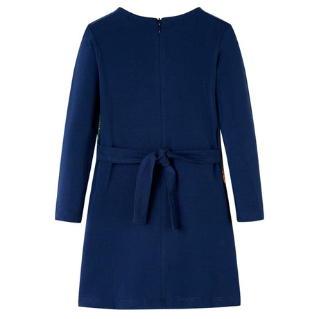 VidaXL Kinderkleid mit langen Ärmeln 128 Marineblau