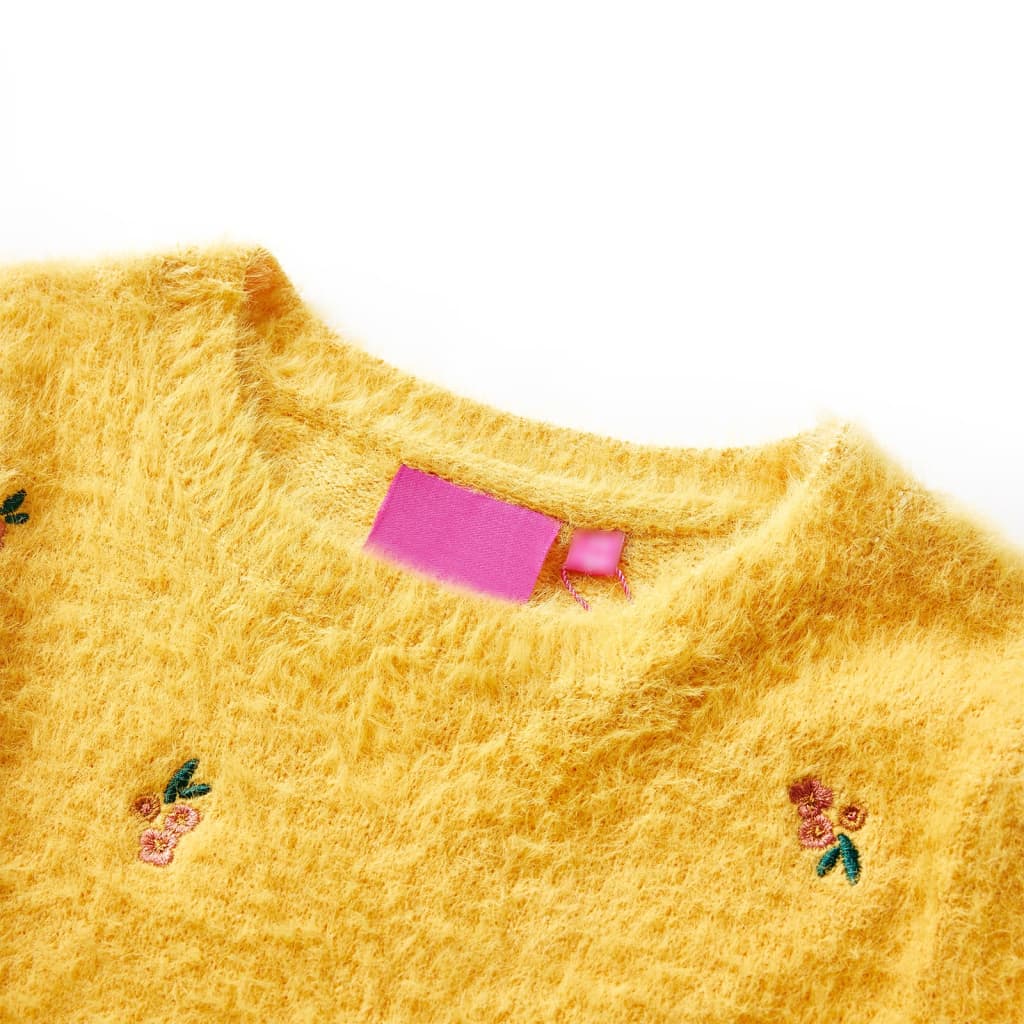 VidaXL Kinderpullover gestrickt 92 Ocker