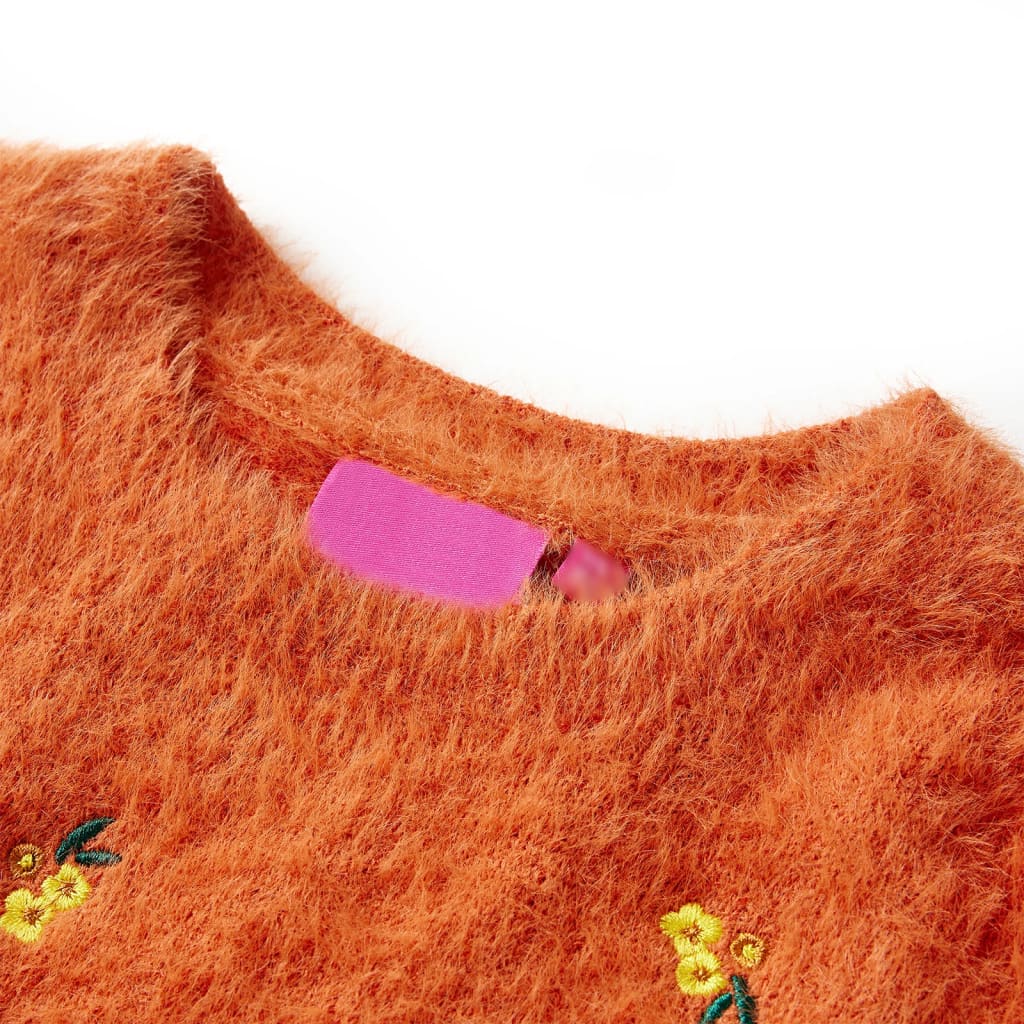 VidaXL Kinderpullover gestrickt 104 Orange-Braun