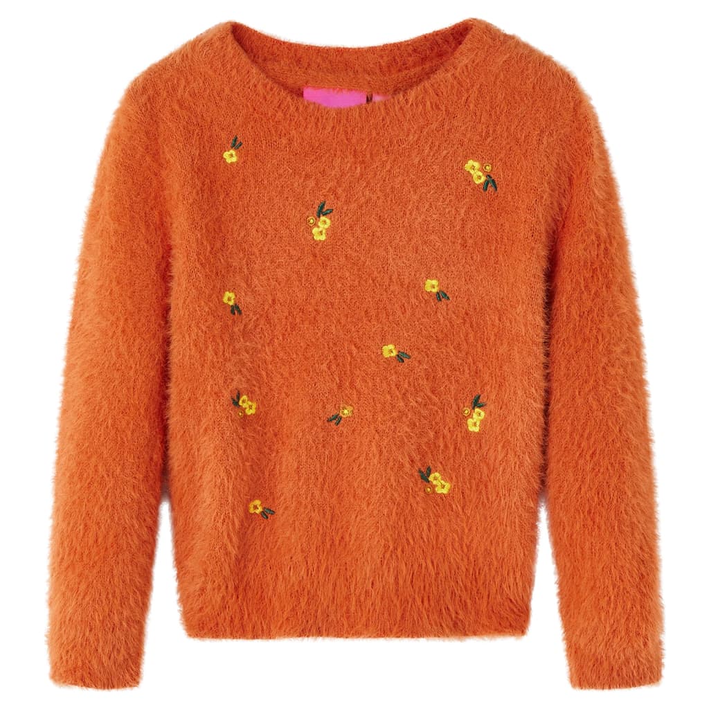 VidaXL Kinderpullover gestrickt 116 Orange-Braun