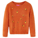 VidaXL Kinderpullover gestrickt 116 Orange-Braun