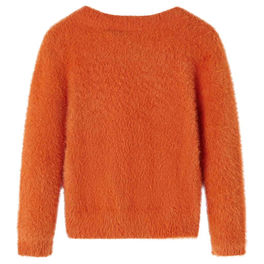 VidaXL Kinderpullover gestrickt 128 Orange-Braun