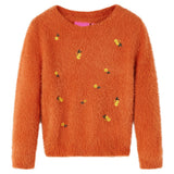 VidaXL Kinderpullover gestrickt 140 Orange-Braun