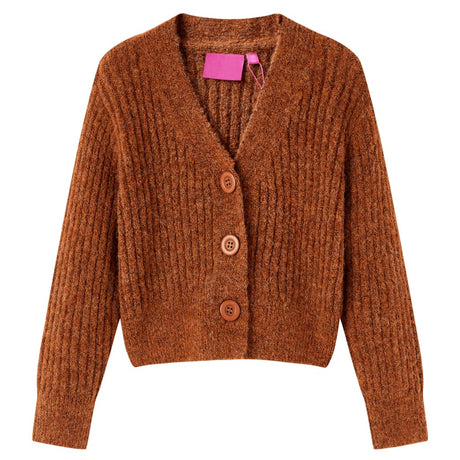 VidaXL Kinderstrickjacke 104 cognacfarben