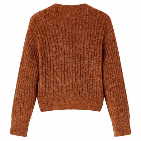 VidaXL Kinderstrickjacke 116 cognacfarben gestrickt