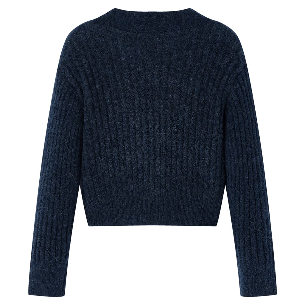 VidaXL Kinderstrickjacke gestrickt 92 Marineblau