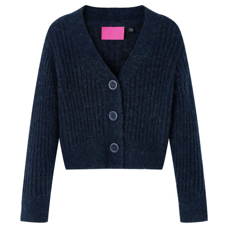 VidaXL Kinderstrickjacke gestrickt 128 Marineblau