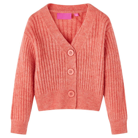 VidaXL Kinderstrickjacke gestrickt 116 mittelrosa