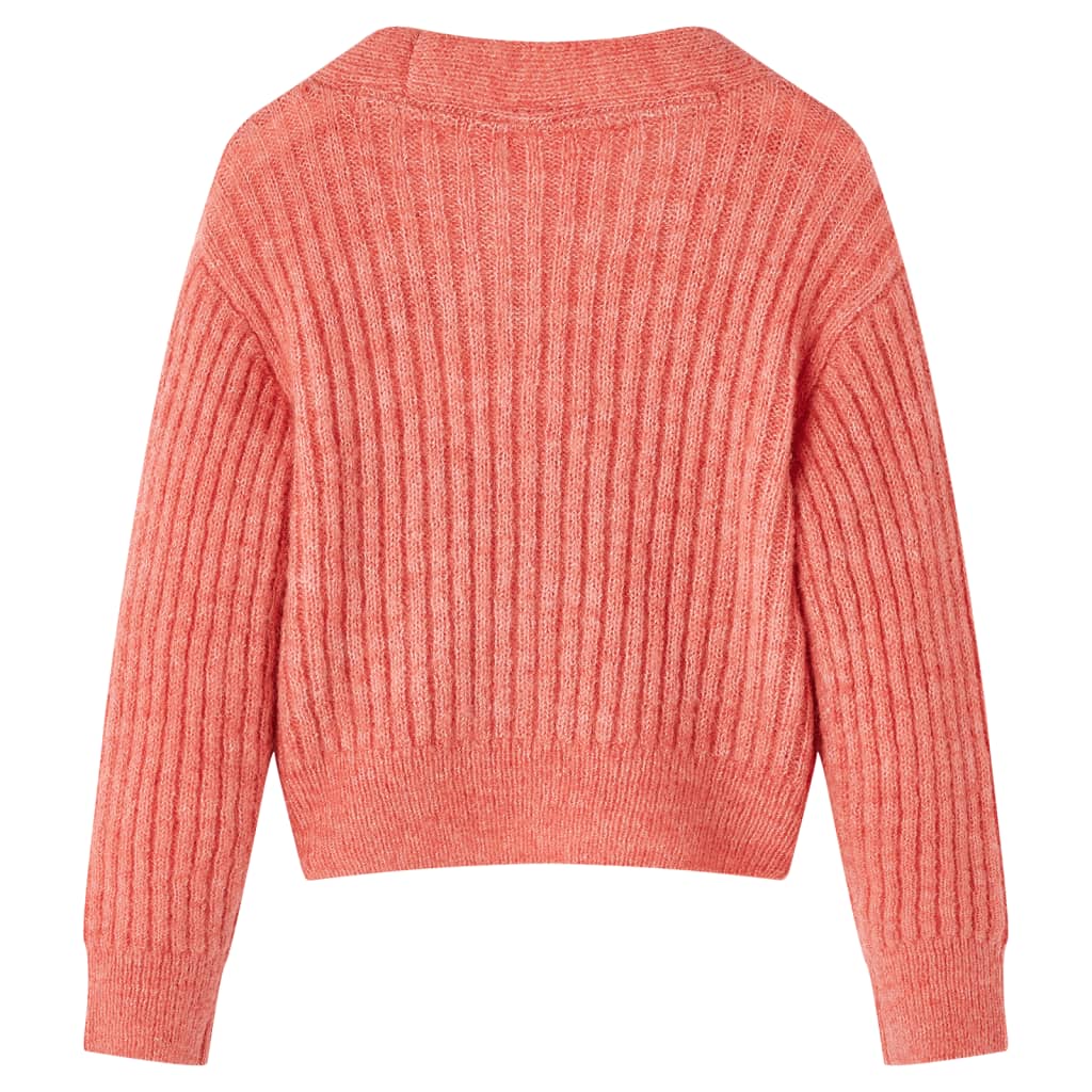 VidaXL Kinderstrickjacke gestrickt 116 mittelrosa