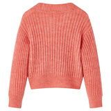 VidaXL Kinderstrickjacke gestrickt 116 mittelrosa