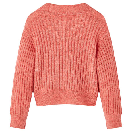VidaXL Kinderstrickjacke gestrickt 116 mittelrosa