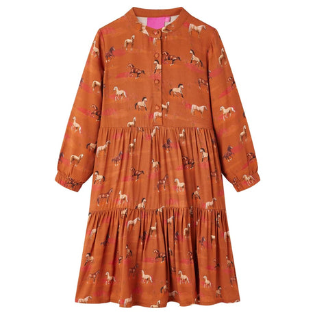 VidaXL Kinderkleid 104 cognacfarben