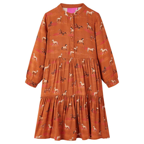 VidaXL Kinderkleid 116 cognacfarben