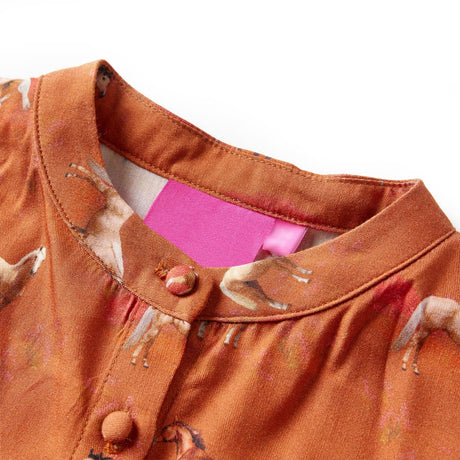 VidaXL Kinderkleid 116 cognacfarben