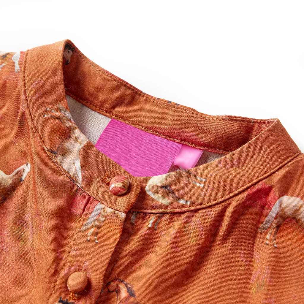 VidaXL Kinderkleid 128 cognacfarben