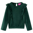 Vidaxl Kinderbluse mit Rüschen 116 Dunkelgrün