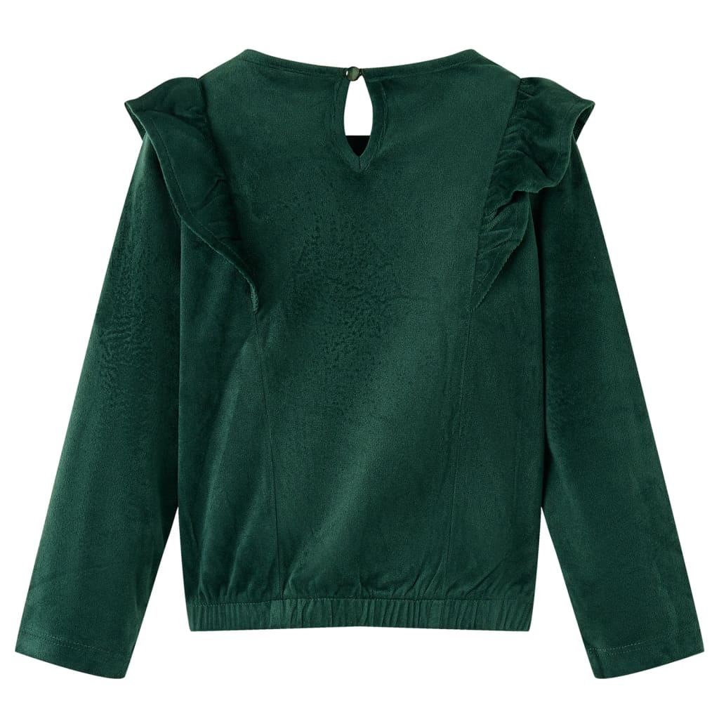 VidaXL Kinderbluse mit Rüschen 128 Dunkelgrün