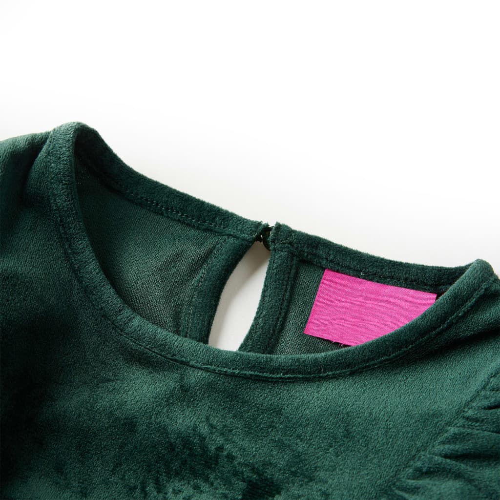 VidaXL Kinderbluse mit Rüschen 128 Dunkelgrün
