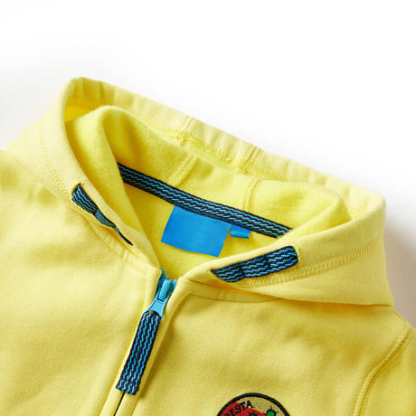 VidaXL Kinderstrickjacke mit Kapuze und Reißverschluss 104 Hellgelb
