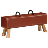 Vidaxl gymbok 110 cm echt leer bruin