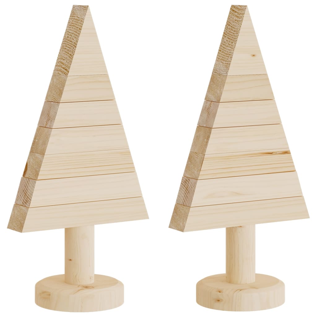 VidaXL Weihnachtsschmuck Weihnachtsbaum 2 Stk. 30 cm massives Kiefernholz