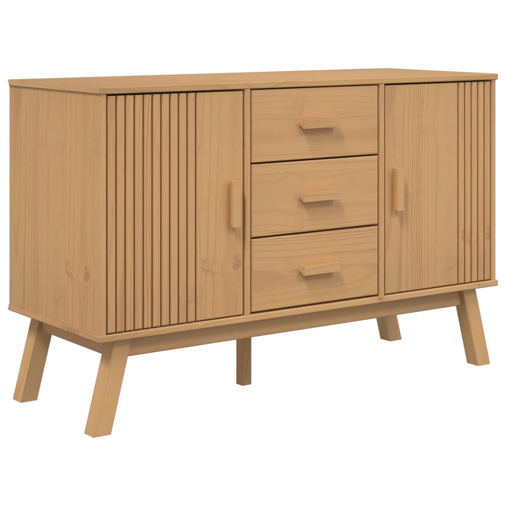 Vidaxl dressoir olden 114x43x73,5 cm massief grenenhout bruin