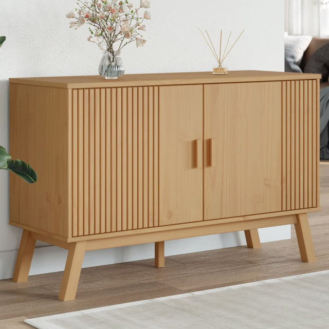Vidaxl dressoir olden 114x43x73,5 cm massief grenenhout bruin