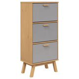 Vidaxx Schuhschrank Olden 55x35x120 cm Kiefernholz grau und braun