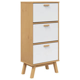 Vidaxx Schuhschrank Olden 55x35x120 cm Kiefernholz weiß und braun