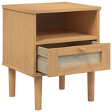 Vidaxl nachtkastje senja rattan-look 40x35x48 cm grenenhout bruin
