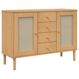 Vidaxl dressoir senja rattan-look 112x40x80 cm grenenhout bruin