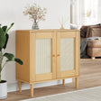 Vidaxl dressoir senja 80x35x80 cm rattan look massief grenenhout bruin