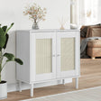 Vidaxl dressoir senja 80x35x80 cm rattan look massief grenenhout wit