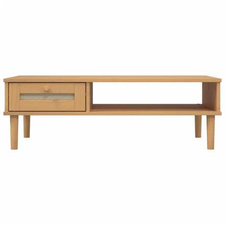Vidaxl salontafel senja 100x55x33 cm rattan-look massief hout bruin