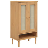 Vidaxx Schuhschrank Senja 59,5x35x107 cm Rattanoptik Kiefernholz braun