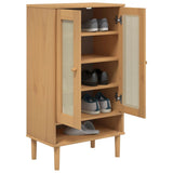 Vidaxx Schuhschrank Senja 59,5x35x107 cm Rattanoptik Kiefernholz braun