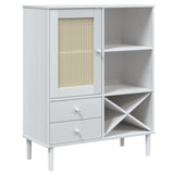 Vidaxl hoge kast senja 90x40x112 cm rattan look massief grenenhout wit