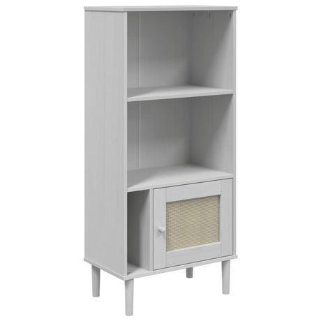 Vidaxl boekenkast senja rattan-look 60x35x130 cm grenenhout wit