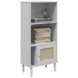 Vidaxl boekenkast senja rattan-look 60x35x130 cm grenenhout wit