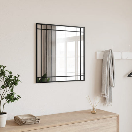Vidaxx Wandspiegel quadratisch 50x50 cm Eisen schwarz