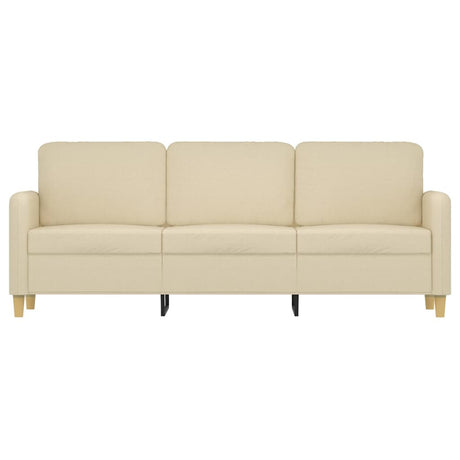Vidaxl driezitsbank 180 cm stof crèmekleurig