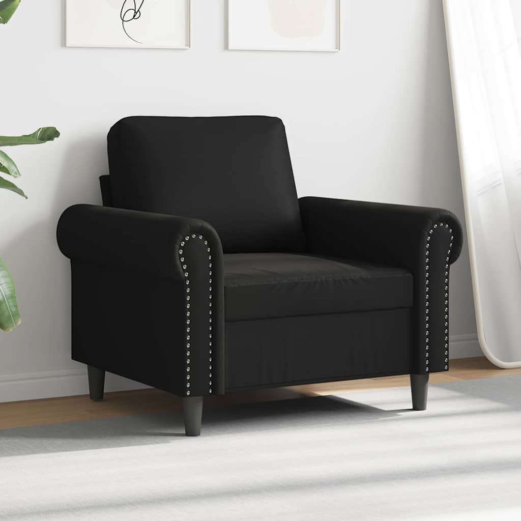 Vidaxl fauteuil 60 cm kunstleer zwart
